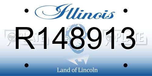 R148913 Illinois License Plate