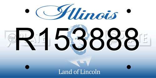 R153888 Illinois License Plate