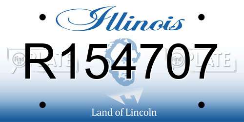 R154707 Illinois License Plate