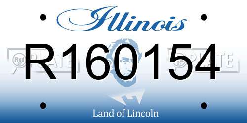 R160154 Illinois License Plate