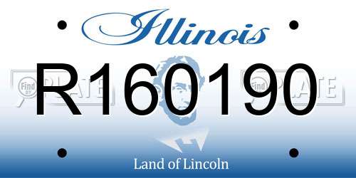 R160190 Illinois License Plate