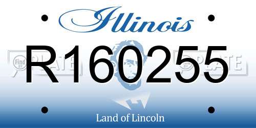 R160255 Illinois License Plate