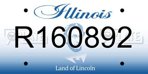 R160892 Illinois License Plate