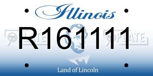 R161111 Illinois License Plate