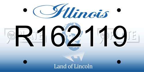 R162119 Illinois License Plate