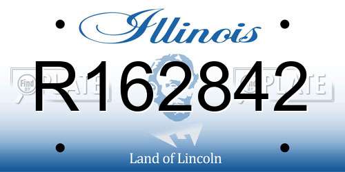 R162842 Illinois License Plate