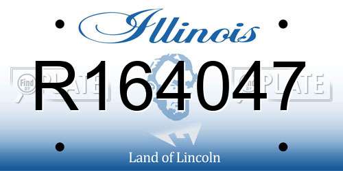 R164047 Illinois License Plate