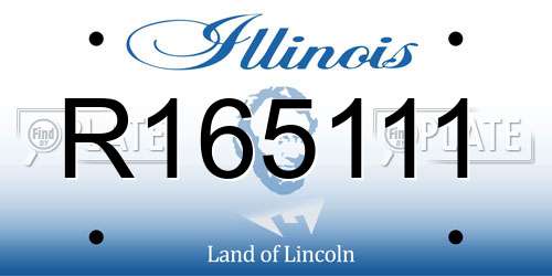 R165111 Illinois License Plate
