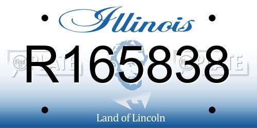 R165838 Illinois License Plate