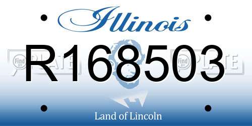 R168503 Illinois License Plate