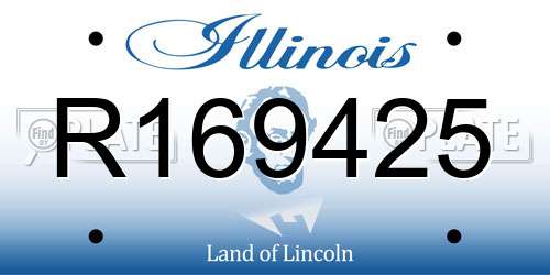 R169425 Illinois License Plate