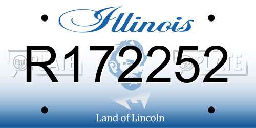 R172252 Illinois License Plate