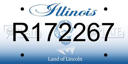 R172267 Illinois License Plate