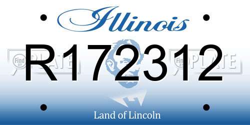 R172312 Illinois License Plate