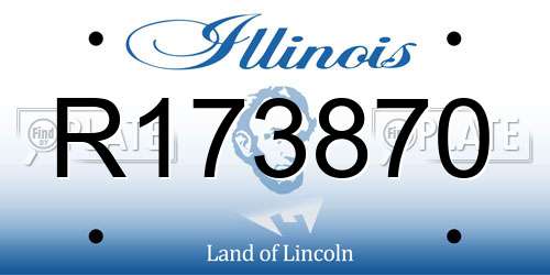 R173870 Illinois License Plate