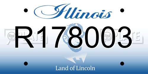 R178003 Illinois License Plate