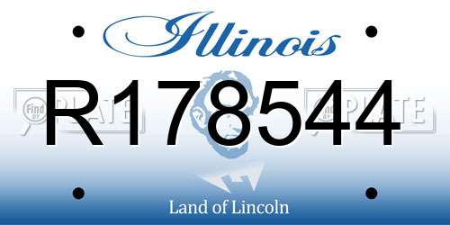 R178544 Illinois License Plate
