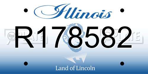 R178582 Illinois License Plate