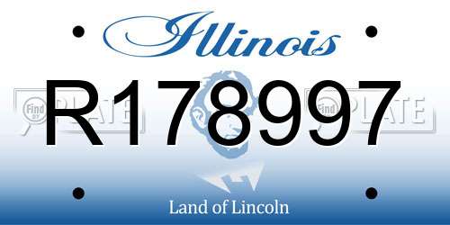 R178997 Illinois License Plate
