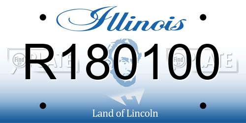 R180100 Illinois License Plate
