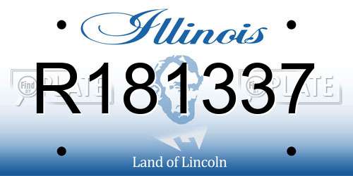 R181337 Illinois License Plate