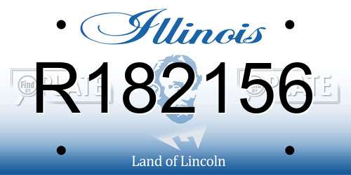 R182156 Illinois License Plate