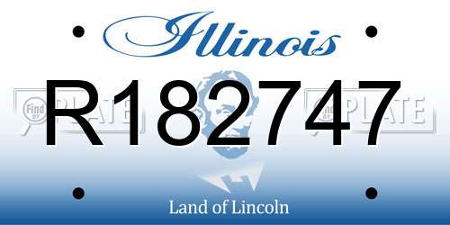R182747 Illinois License Plate