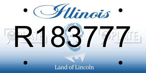 R183777 Illinois License Plate