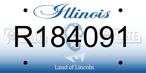 R184091 Illinois License Plate