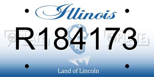 R184173 Illinois License Plate