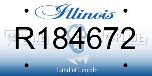 R184672 Illinois License Plate