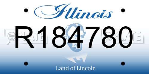 R184780 Illinois License Plate
