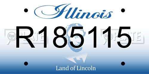 R185115 Illinois License Plate