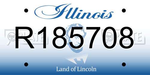 R185708 Illinois License Plate