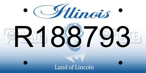 R188793 Illinois License Plate