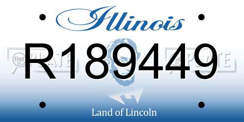 R189449 Illinois License Plate