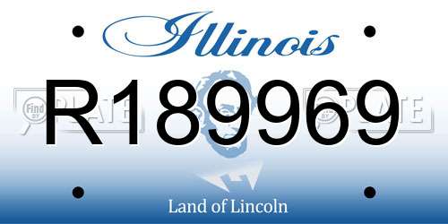 R189969 Illinois License Plate