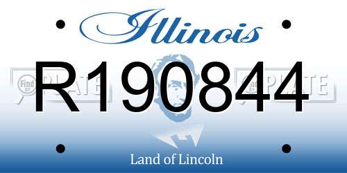 R190844 Illinois License Plate