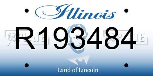 R193484 Illinois License Plate