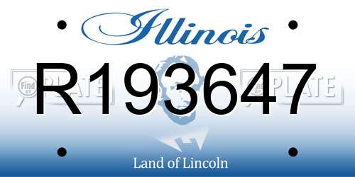 R193647 Illinois License Plate