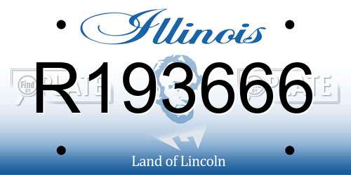 R193666 Illinois License Plate