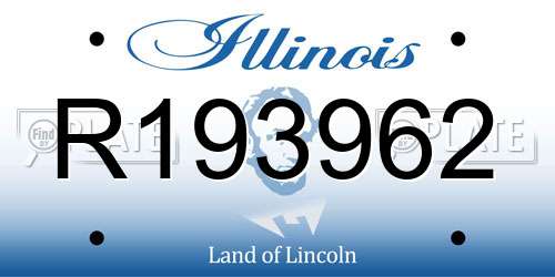R193962 Illinois License Plate