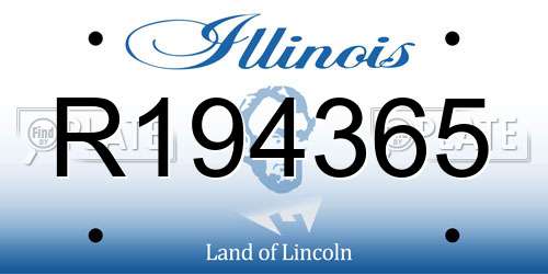 R194365 Illinois License Plate