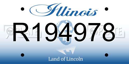 R194978 Illinois License Plate