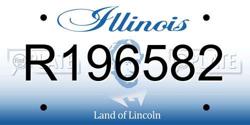 R196582 Illinois License Plate