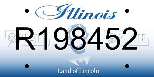 R198452 Illinois License Plate