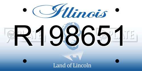 R198651 Illinois License Plate