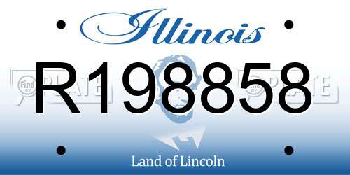 R198858 Illinois License Plate