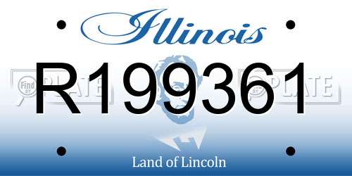 R199361 Illinois License Plate