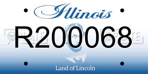 R200068 Illinois License Plate